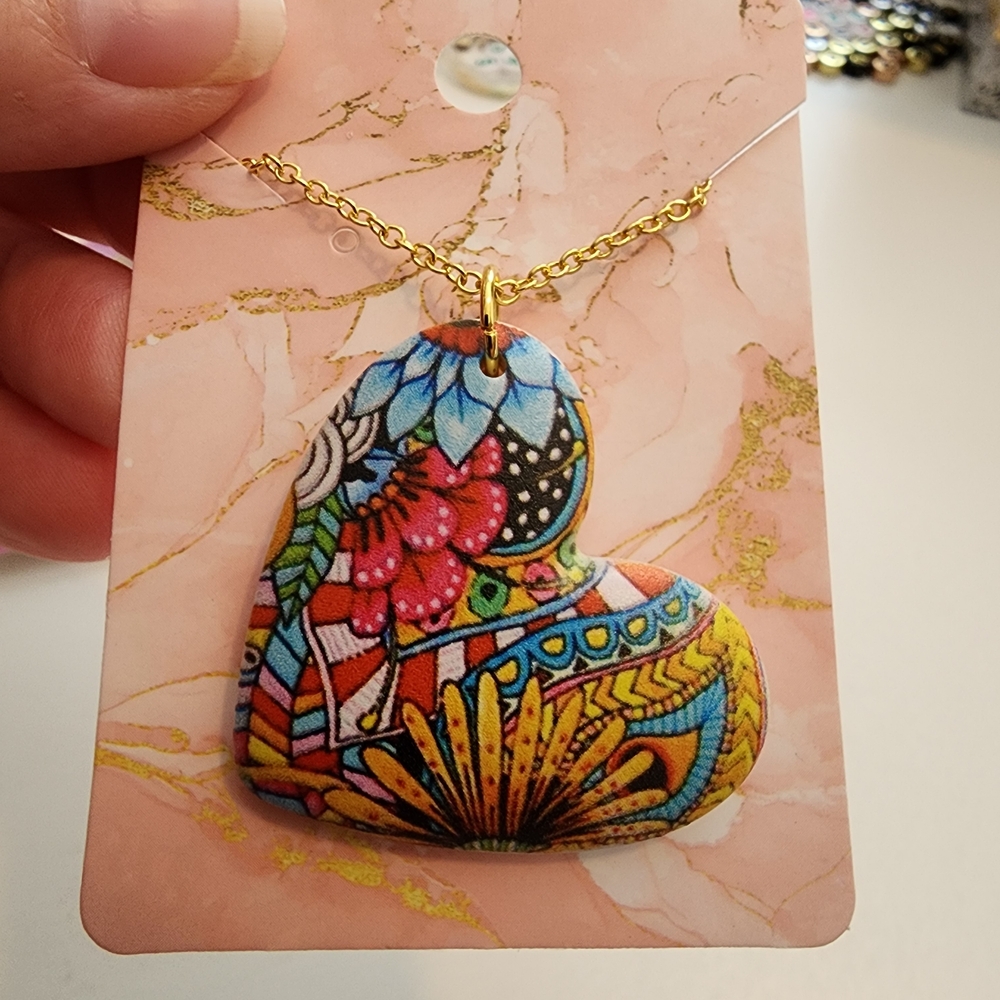 Handmade Floral Heart Necklace